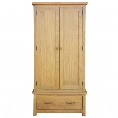 Maison Madeleine -  Wardrobe with 1 Drawer 90x52x183 cm Solid Oak Wood